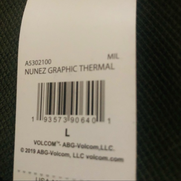 NWT Volcom Nunez Graphic Thermal LS Shirt - Picture 6 of 9